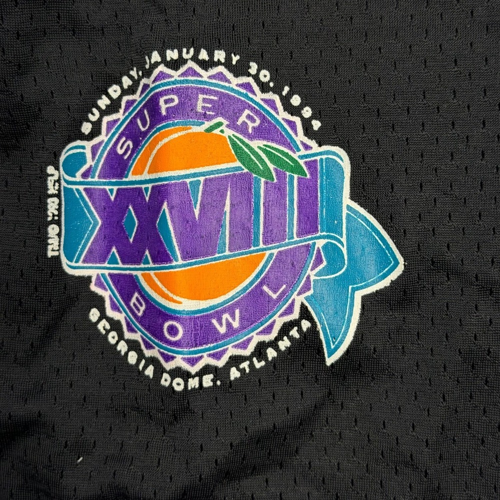 Vintage Champion Super Bowl XXVIII 28 Jersey 1994 Atlanta Black Mesh Mens 48 XL - Picture 6 of 8